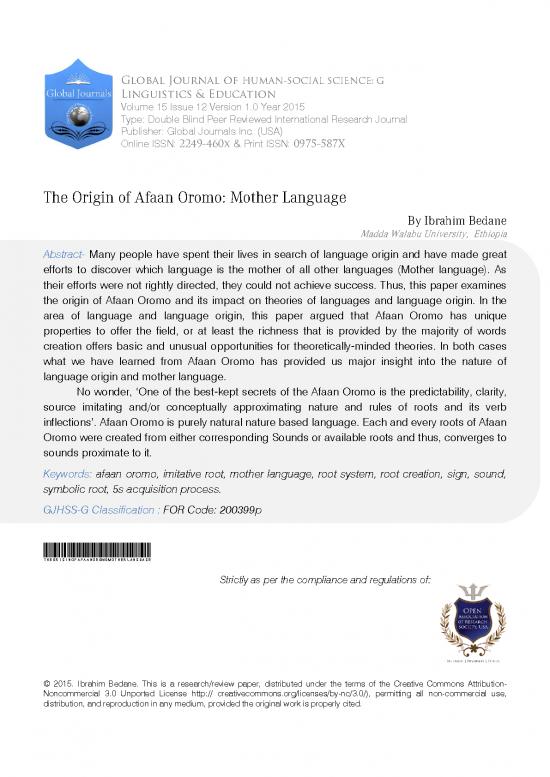 picture_Pdf Language 104575 | The Origin Of Afaan Oromo