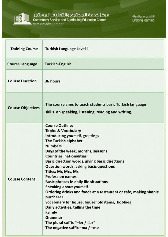 picture Language Pdf 103435 | Turkish Language  Level 1
