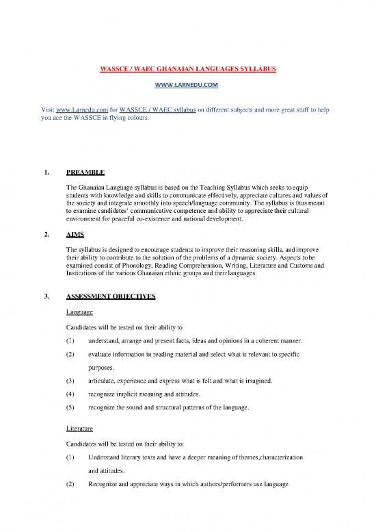 picture_Language Pdf 103109 | Wassce Waec Ghanaian Languages Syllabus