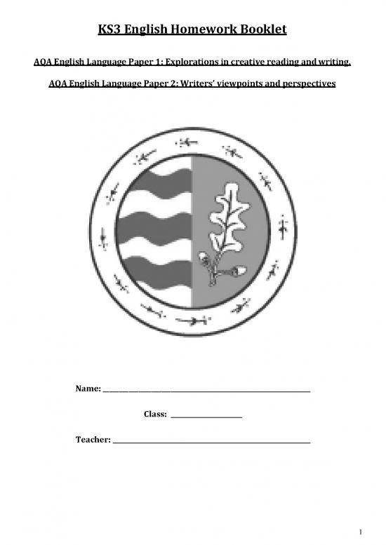 picture Language Pdf 102911 | Year8 Englishhomeworkbooklet