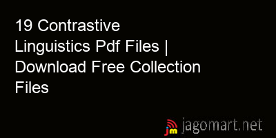 picture 19 Contrastive Linguistics Pdf Files | Download Free Collection Files