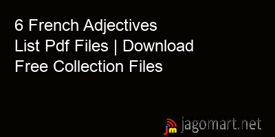 picture 6 French Adjectives List Pdf Files | Download Free Collection Files