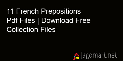 picture 11 French Prepositions Pdf Files | Download Free Collection Files
