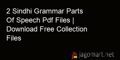 picture 2 Sindhi Grammar Parts Of Speech Pdf Files | Download Free Collection Files