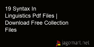 picture 19 Syntax In Linguistics Pdf Files | Download Free Collection Files