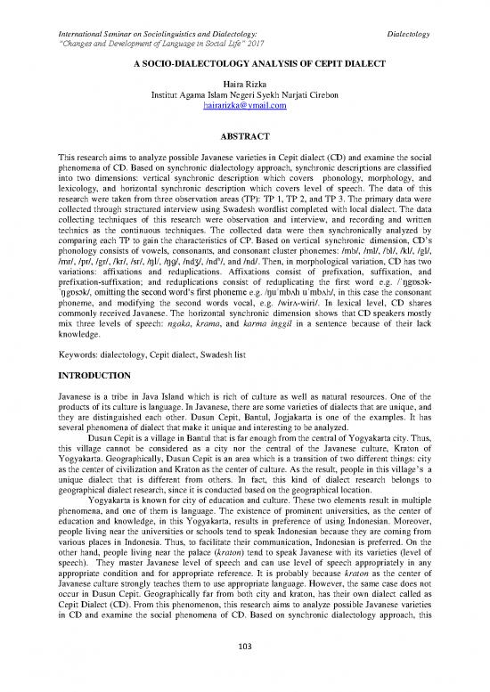 picture Dialectology Pdf 105511 | 103 107 Dia Haira Rizka