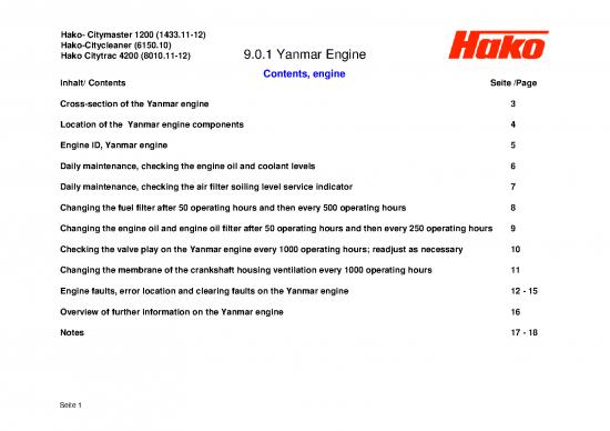 picture_Oil Pdf 106695 | 1 Yanmar Engine Cm 1250, En