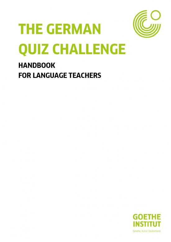 picture Teachers Handbook 104960 | 2 The German Quiz Challenge Manual