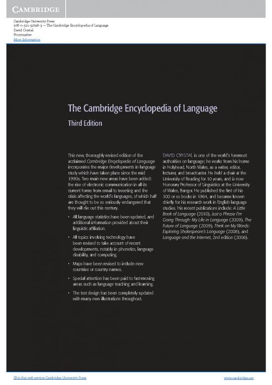 picture David Crystal Books Pdf 105346 | 9780521516983 Frontmatter