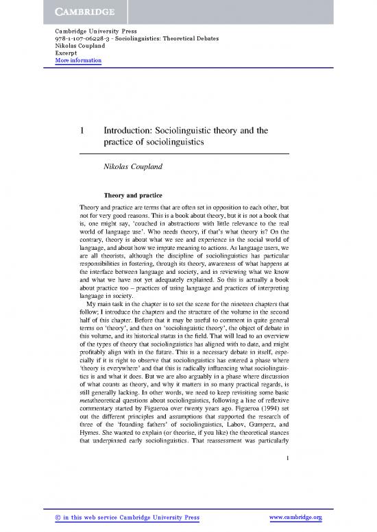 picture Sociolinguistics Book Pdf 105896 | 9781107062283 Excerpt