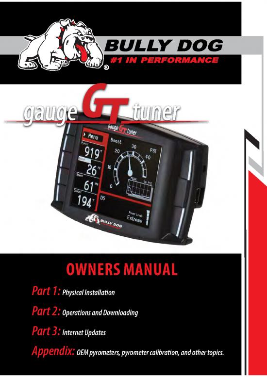 picture_Programming Pdf 106622 | Bullydog Gt Ownersmanual