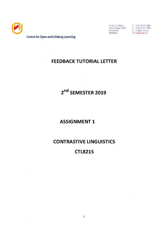 picture Contrastive Linguistics Pdf 105163 | Ctl821s Feedback Tutorial Letter For Assignment 1 2019