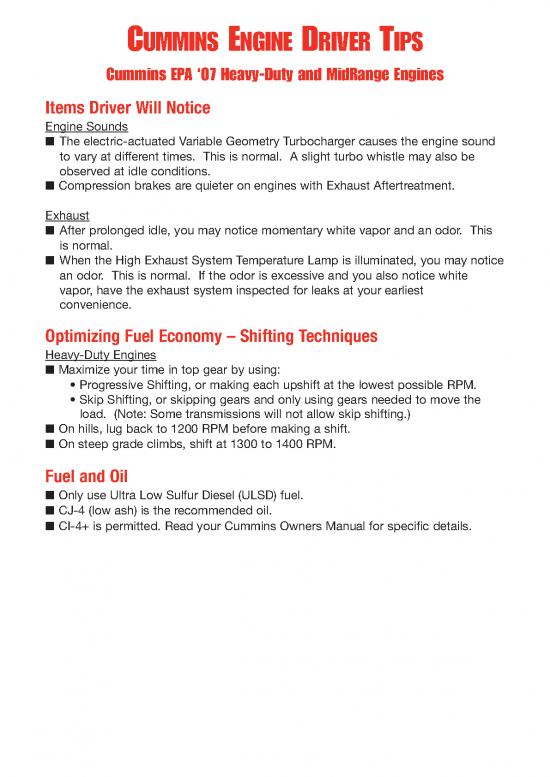 picture Cummins Aftertreatment System Pdf 106721 | Cummins Driver Information Card
