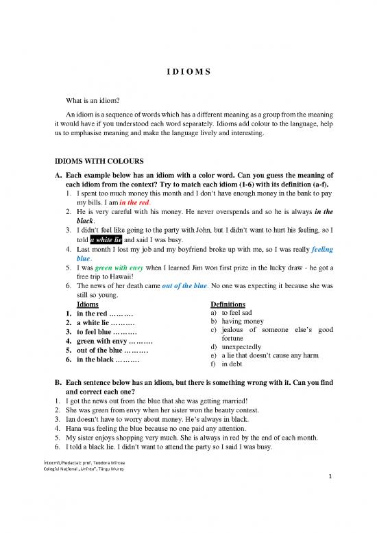 picture1_Act Therapy Pdf 105350 | Idioms With Colours