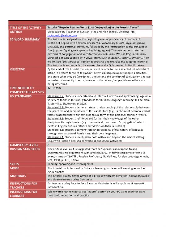 picture_Russian Verbs Conjugation List Pdf 106015 | Info For Firstconj