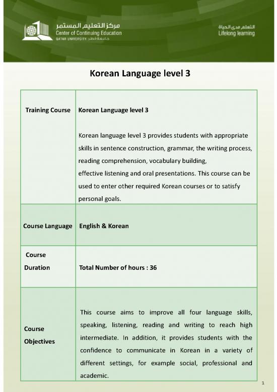 Korean Sentence Practice Pdf 105200 Korean Level3