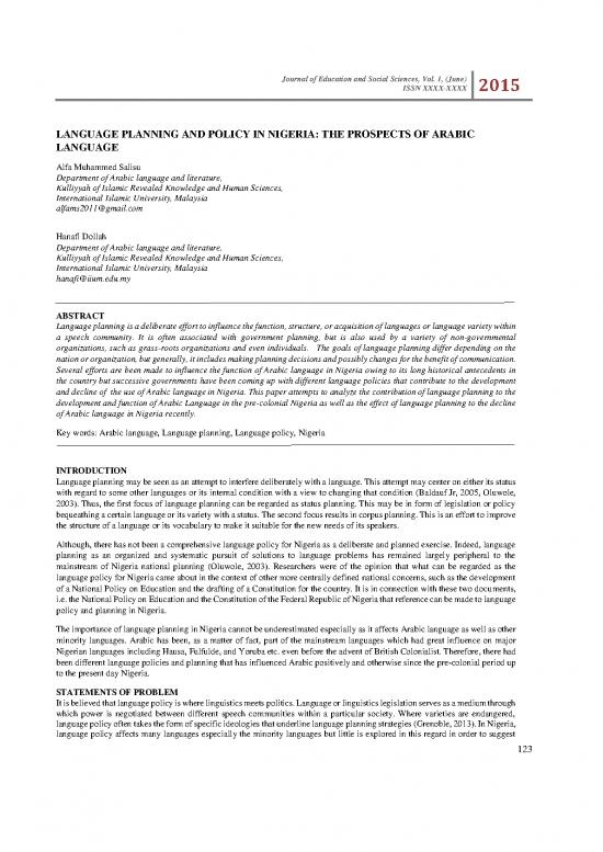 picture Language Planning Pdf 105039 | Lan17 Language Planning And Policy In Nigeria Prospects Of Arabic Language