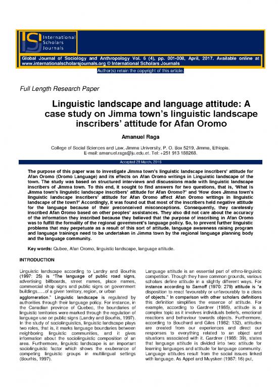 picture_Study Pdf 105031 | Linguistic Landscape And Language Attitude A Case Study On Jimma Towns Linguistic Landscape Inscribers Attitude For Afan