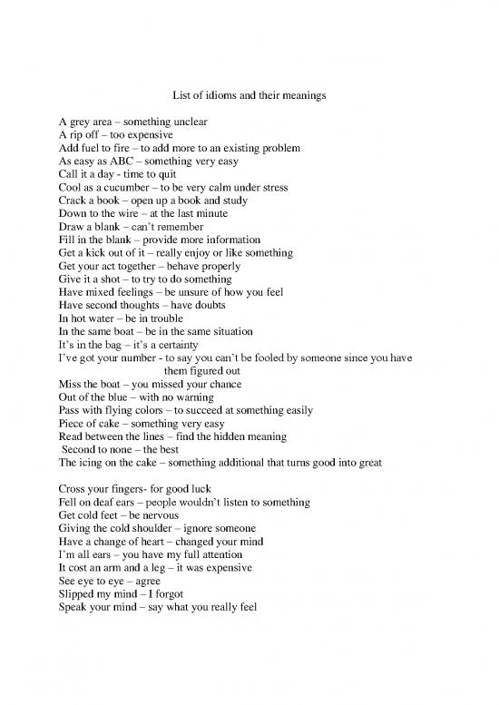 picture1_List Of Idioms Pdf 104856 | List Of Idioms And Their Meanings