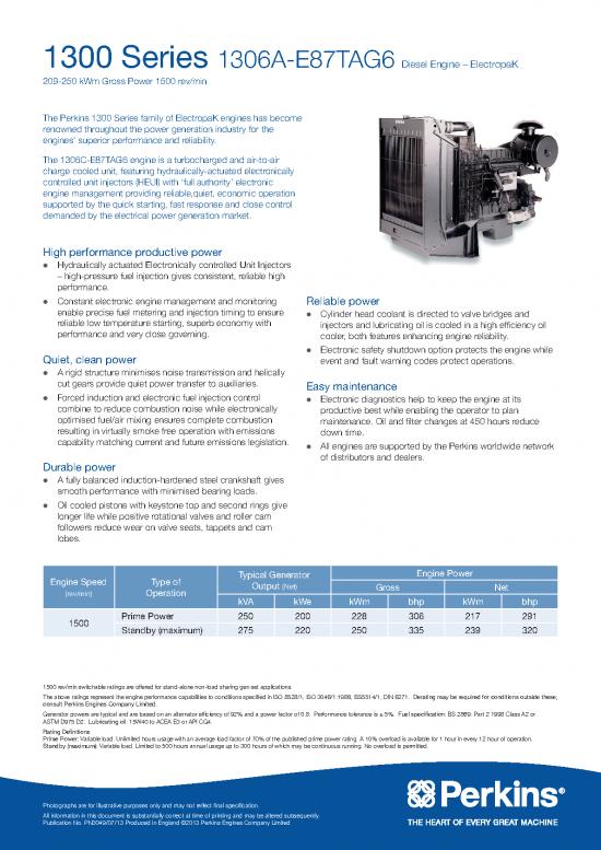 picture Diesel Pdf 106821 | Perkins Generator Engine 1306a E87tag6 Pn3049