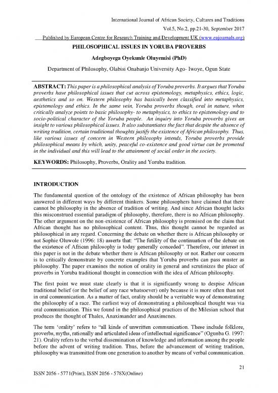 picture_Yoruba Proverbs Pdf 104901 | Philosophical Issues In Yoruba Proverbs