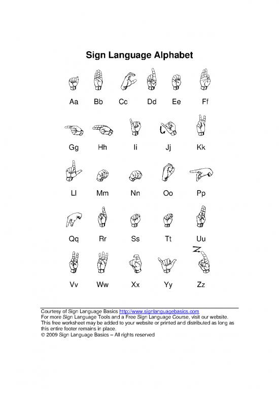 Printable Sign Language Alphabet Chart