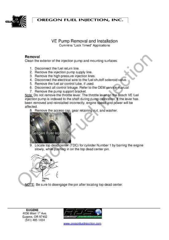picture Cummins Engine Service Manual Pdf 106740 | Ve Pump Removal And Installation