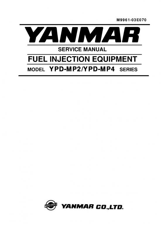 picture Diesel Pdf 106979 | Yanmar Fuel Injection Ypd Mp2 Service