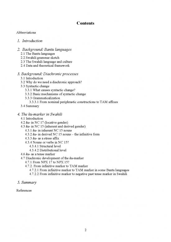 The Ku Marker In Swahili