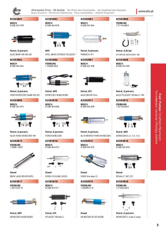 Fuel Pdf 107073 Skv Fuel Pumps Catalogue