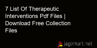 picture 7 List Of Therapeutic Interventions Pdf Files | Download Free Collection Files
