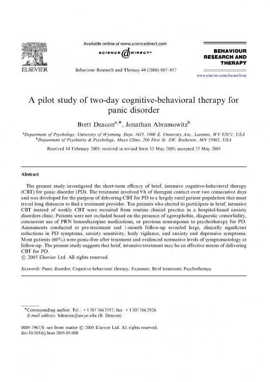 picture Cbt For Panic Disorder Pdf 109444 | 2daypanic