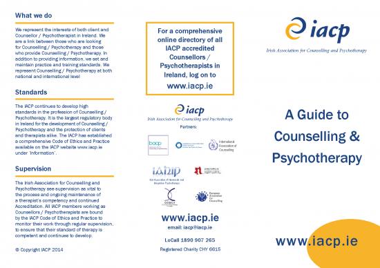 picture1_Psychotherapy Pdf 108093 | A Guide To Counselling And Psychotherapy Jan 2014