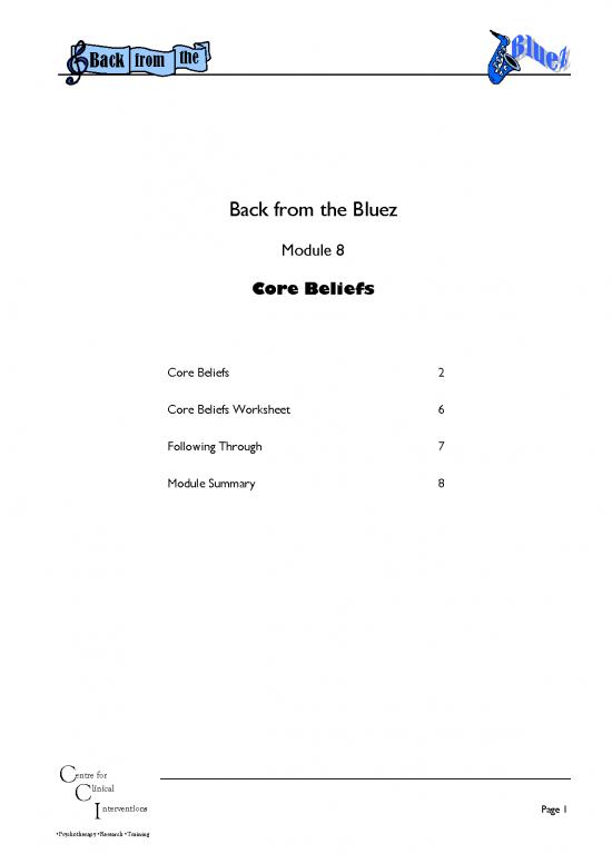 picture1_Psychotherapy Pdf 108423 | Back From The Bluez   08   Core Beliefs