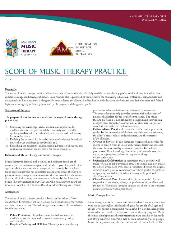 Education Pdf 108837 Cbmt Amta Scope Of Music Therapy Practice