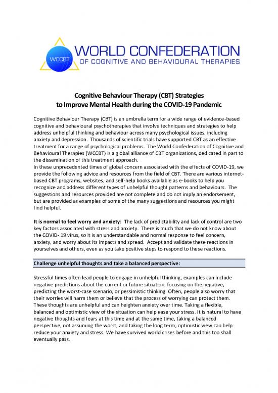 picture Cbt Pdf 107995 | Cbt To Improve Mental Health During The Covid 19 Pandemic