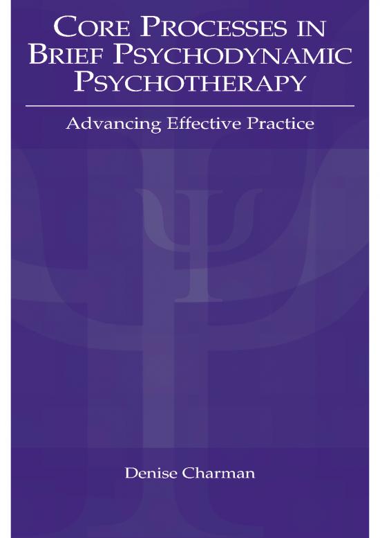 picture Psychotherapy Pdf 107774 | Charman Core Processes In Brief Psychodynamic Psychotherapy Advancing Effective Practice