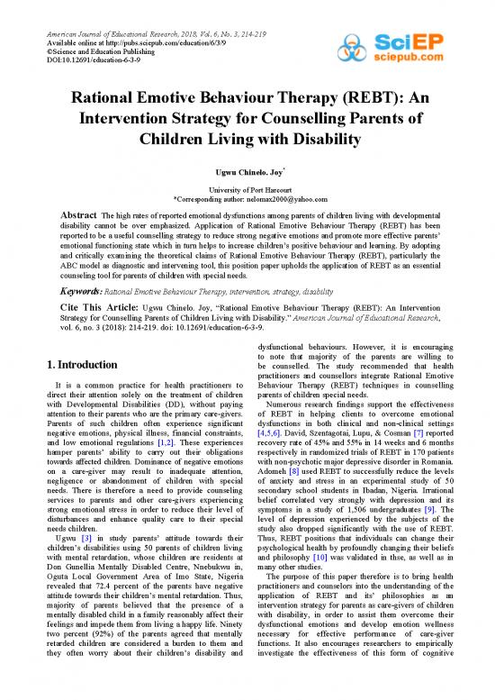 picture Rational Emotive Theory Of Counselling Pdf 109507 | Education 6 3 9