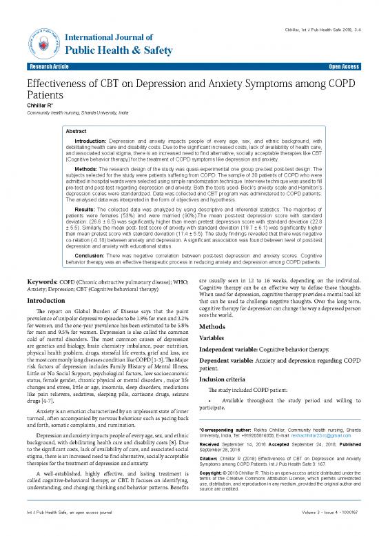 Effectiveness Of Cbt