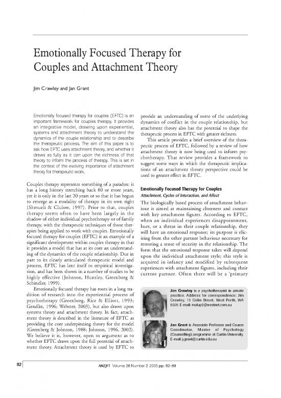 Dynamics Pdf 109487 Eft And Attachment Theory