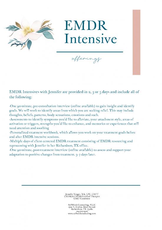 Therapy Workbook Pdf 109621 | Emdr Intensive Offerings Flyer
