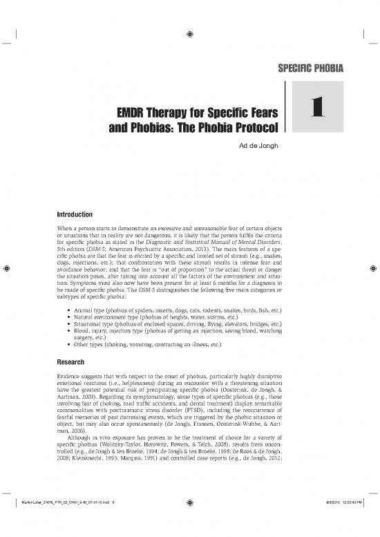 picture Emdr Pdf 108201 | Emdr Therapy For Specific Fears And Phobias The Phobia Protocol De Jongh2c 2015