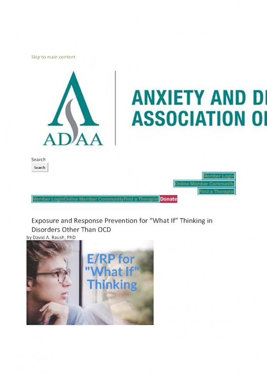 picture1_Exposure Response Prevention Pdf 108507 | Exposure And Response Prevention For What If Thinking Adaa Article