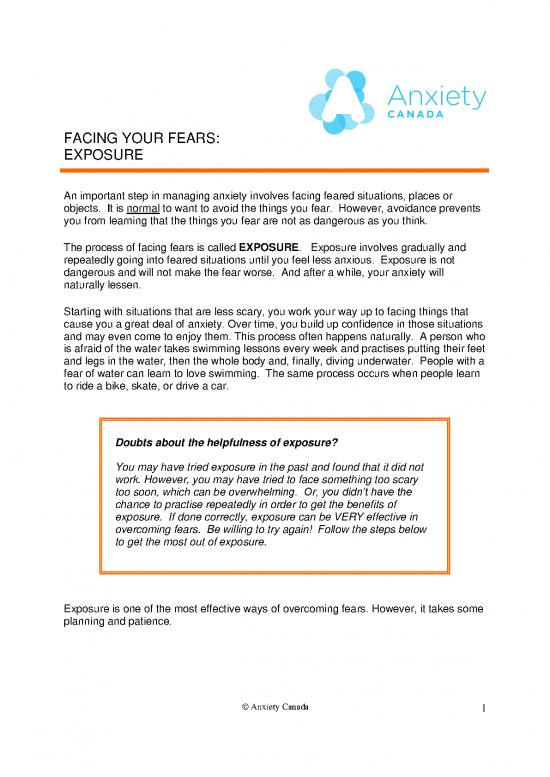 picture Exposure Therapy Pdf 109760 | Facingfears Exposure