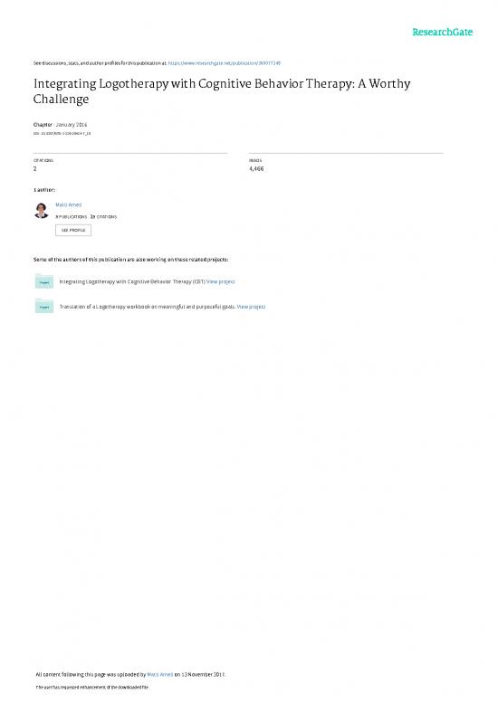 picture Cbt Workbook Pdf 108383 | Integrating Logotherapy With Cognitive Behavior Th 1