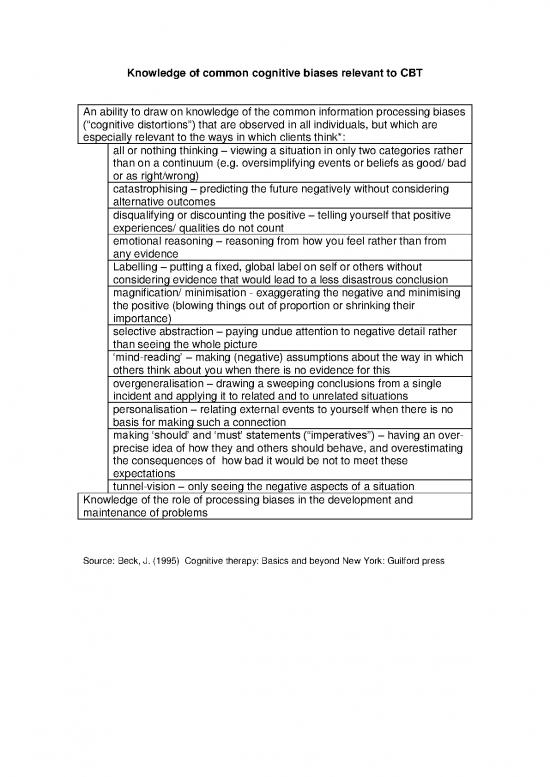 picture1_Cognitive Processing Therapy Pdf 109477 | Knowledge Of Common Cognitive Biases Relevant To Cbt