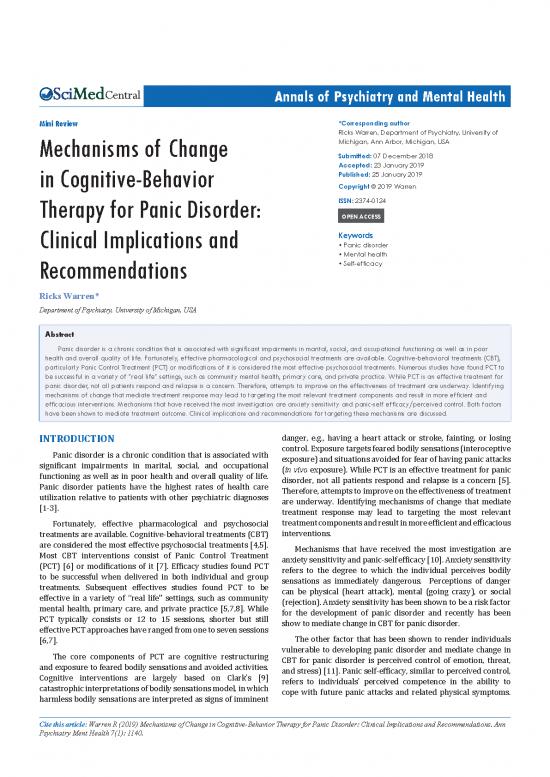 picture Cbt For Panic Disorder Pdf 109420 | Psychiatry 7 1140