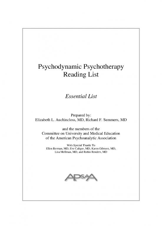 picture Psychotherapy Pdf 107967 | Psychodynamic Psychotherapy Essential Reading