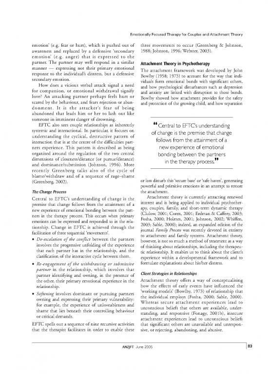 Dynamics Pdf 109487 Eft And Attachment Theory