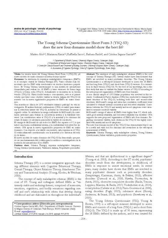 picture Schema Therapy Questionnaire Pdf 110080 | 0212 9728 Ap 36 02 254